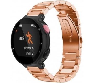 qMust Metalen armband voor Garmin Forerunner 220/230/235/620/630/735 XT - Rose Goud
