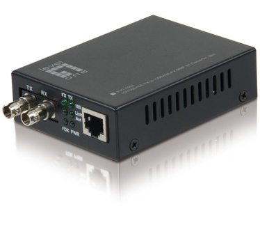 LevelOne RJ45 to ST Fast Ethernet Media Converter, Multi-Mode Fiber, 2km