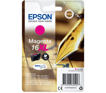 Epson Workforce Singlepack Magenta 16XL DURABrite Ultra Ink