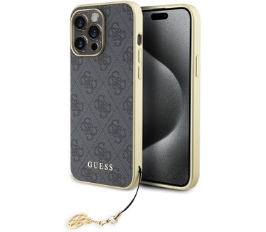 Guess 4G Charms Back Case - Apple iPhone 15 Pro Max (6.7") Grijs Grijs
