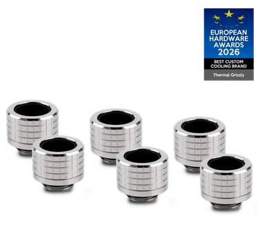 Thermal Grizzly DeltaMate Fitting - HT14 Gloss Nickel (6-Pack)