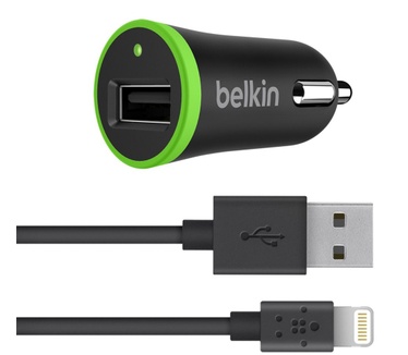 Belkin Micro Carcharger USB 2.4A + Lightning kabel 1,2 meter - Zwart