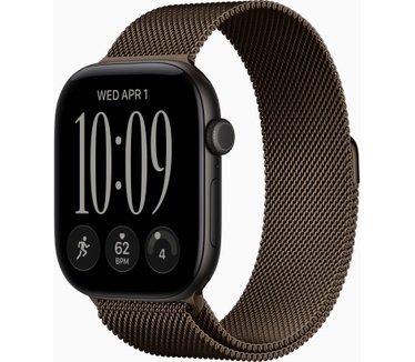 Apple Watch Watch Series 12 46mm Brons (Bronzen Milanese Band S/M), Zwart (Zwart)