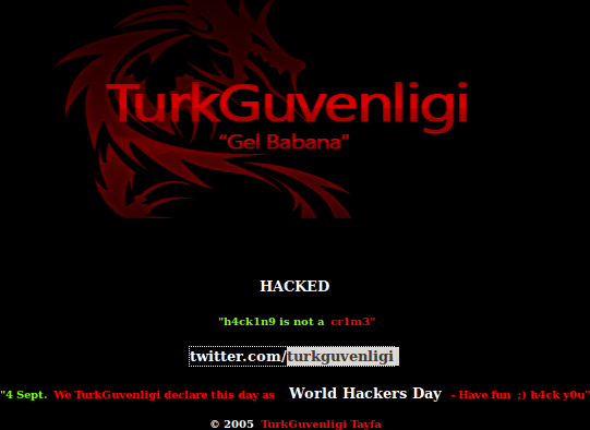 Defacements van hackersgroepering TurkGuvenligi op The Register