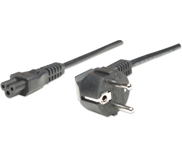 Manhattan Power Cord/Cable, Euro 2-pin (CEE 7/4) plug to C5 Female (triangular), 1.8m, Polybag Zwart
