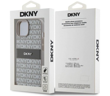 DKNY Textured Tonal Stripe Back Case - iPhone 15 (6.1") - Beige Beige