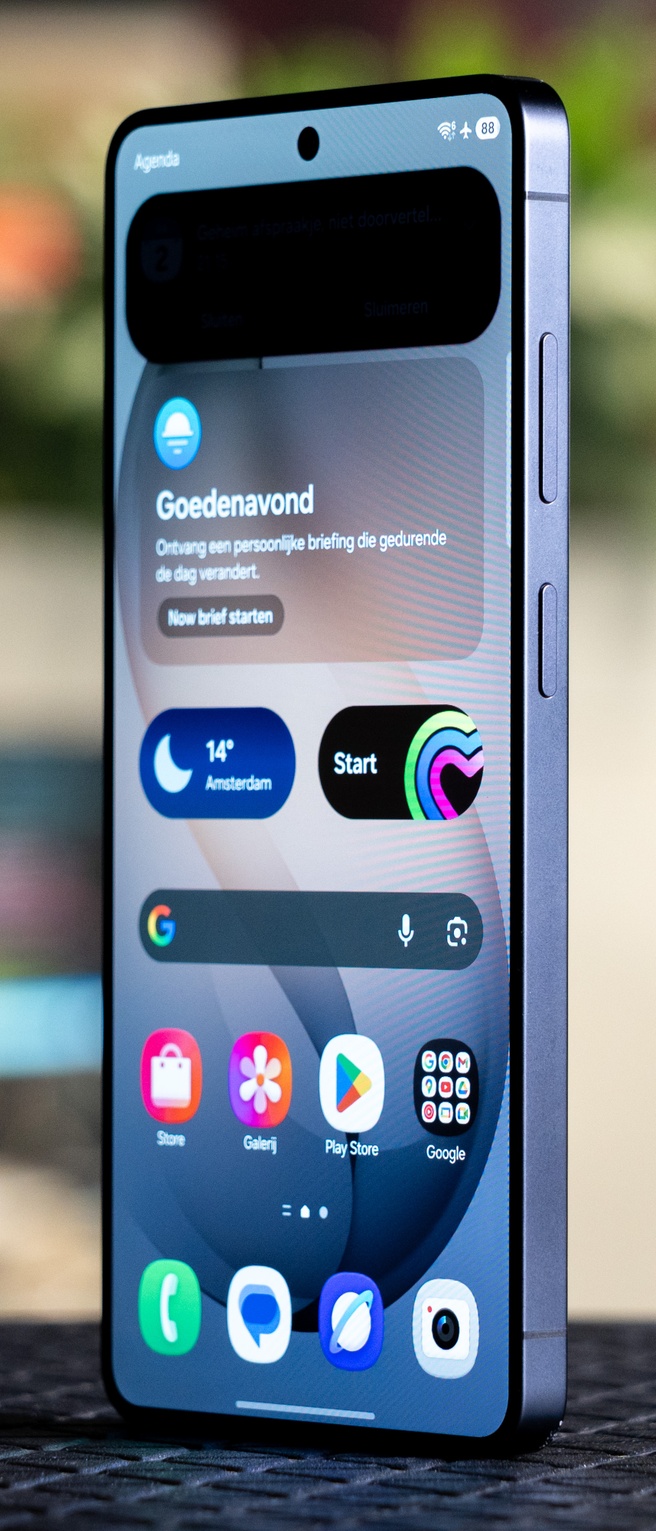 Samsung Galaxy S26 Ultra, met privacymodus ingeschakeld voor notificatie