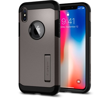 Spigen Apple iPhone X Hoesje Tough Armor Grijs