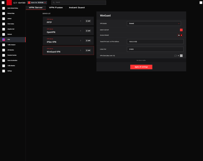 ASUS ROG Rapture GT-BN98 AsusWRT instelmogelijkheden