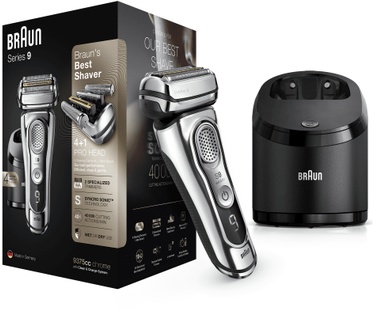 Braun Series 9 9375cc Nieuwste Generatie Elektrisch Scheerapparaat, Clean&Charge-station, Chroom