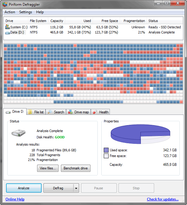 Defraggler screenshot