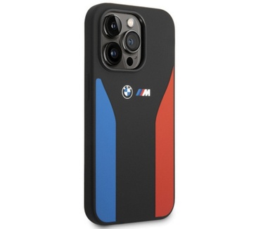BMW M Blue & Red Silicone Back Case iPhone 15 Pro (6.1") - Zwart Zwart