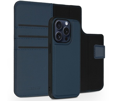 Accezz Premium Leather 2 in 1 Wallet Bookcase iPhone 15 Pro - Donkerblauw