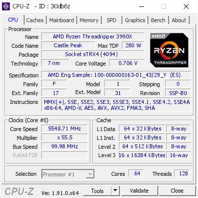 AMD Threadripper 3990X 5,55GHz