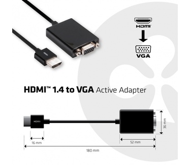 Club 3D HDMI 1.4 TO VGA Active Adpater