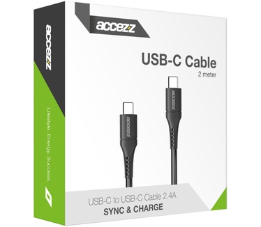 Accezz USB-C naar USB-C kabel - 2 meter - Wit