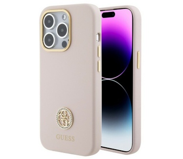 Guess 4G Silicone Back Case - Apple iPhone 15 Pro (6.1") - Roze Roze