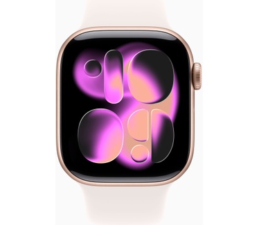 Apple Watch Series 11, 42mm, GPS, Aluminium, Sportbandje M/L, Rosé Goud (Roze)