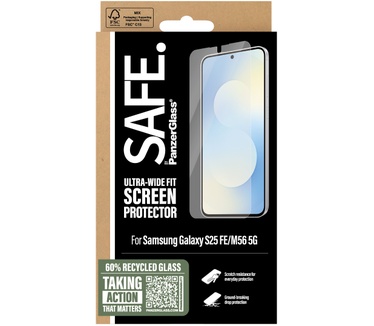 PanzerGlass SAFE. by PanzerGlass® Screen Protector Samsung Galaxy S25 FE 5G | M56 5G | Ultra-Wide Fit