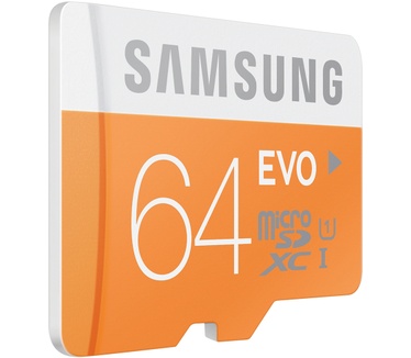 Samsung Evo microSDXC 64GB + USB-adapter