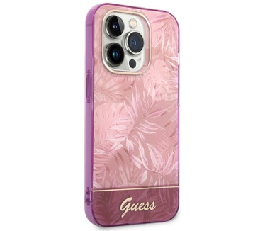 Guess Jungle Back Case - Apple iPhone 14 Pro (6.1") - Roze Roze