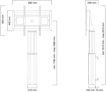 Newstar elektrisch verstelbare vloerstandaard