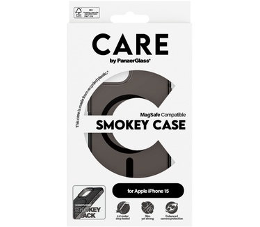 PanzerGlass CARE Flagship Case Smokey/Black MagSafe iPhone 15
