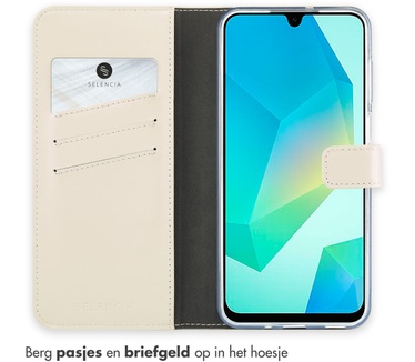 Selencia Echt Lederen Bookcase Samsung Galaxy A16 (5G) - Greige