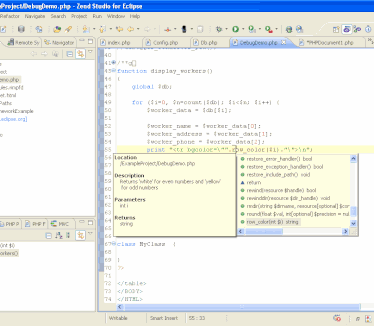 Zend Studio for Eclipse - Code Assist.
