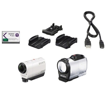 Sony Action Cam Mini met Wi-Fi en waterdichte hoes Wit