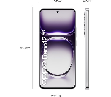 OPPO Reno12, 12GB ram, 256GB opslag Zilver