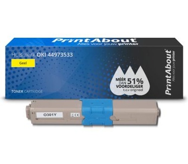 PrintAbout Huismerk OKI 44973533 Toner Geel