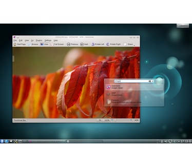 KDE Plasma Desktop, Gwenview and KRunner in 4.6