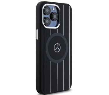 Mercedes-Benz Silicone Stripes Case - iPhone 15 Pro (6.1") Zwart Zwart