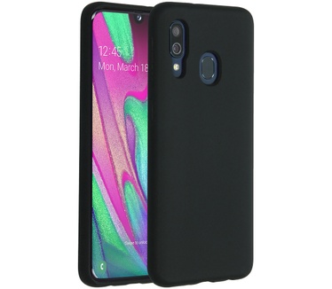 Accezz Liquid Silicone Backcover Samsung Galaxy A40 - Zwart (Galaxy A40) Zwart
