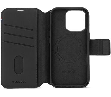 Decoded Leather Detachable Wallet iPhone 16 Pro Black (iPhone 16) Zwart