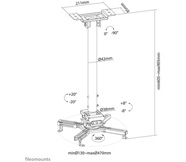 Neomounts by Newstar Neomounts by Newstar projector plafondsteun