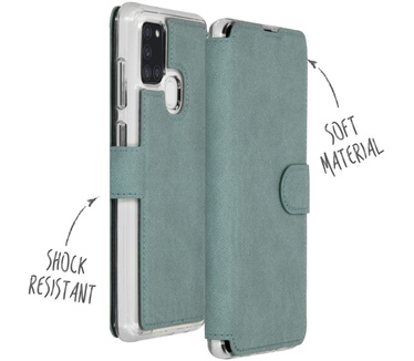 Accezz Xtreme Wallet Bookcase Samsung Galaxy A21s - Lichtblauw (Galaxy A21s) Blauw