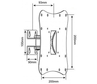 Techly Wall Bracket for 23-37" TV LED LCD 1 joint Black ICA-LCD 2800B