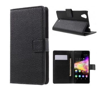 qMust Wiko Rainbow Lite Wallet Case - hoesje met stand - Black