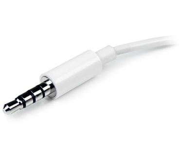 Startech.com 3,5 mm 4 polig naar 2x 3 polig 3,5 mm koptelefoonsplitteradapter M/F - wit