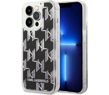 Karl Lagerfeld Liquid Glitter Case - iPhone 14 Pro (6.1") Zwart Zwart