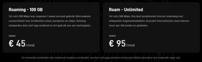 Starlink Roam-Roaming-abonnementen juli 2026