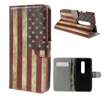 qMust Motorola Moto G (3rd gen) Wallet Case - hoesje met stand - USA
