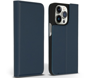 Accezz Premium Leather Slim Bookcase iPhone 14 Pro - Donkerblauw