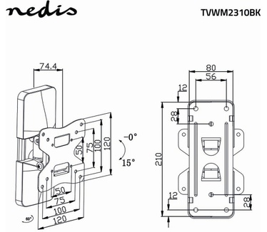 Nedis TVWM2310BK