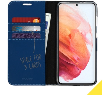 Accezz Wallet Softcase Bookcase Samsung Galaxy S21 - Donkerblauw (Galaxy S21) Blauw