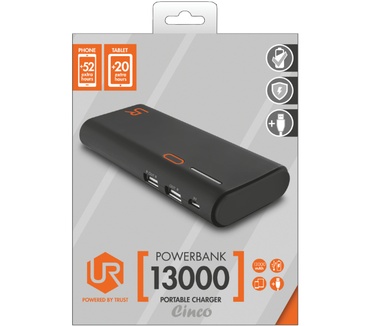Trust UrbanRevolt Cinco PowerBank 13000 Zwart
