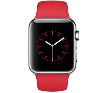 Apple Watch (sportbandje, 38mm) Zilver (Rood)