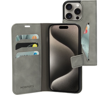 Mobiparts Classic Wallet Case Apple iPhone 15 Pro Granite Grey
